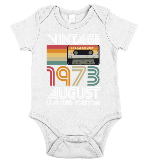 50th birthday august 1973 vintage 1973 Short Sleeve Baby One-Piece