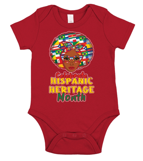 Afro Celebrate Hispanic National Hispanic Heritage Short Sleeve Baby One-Piece