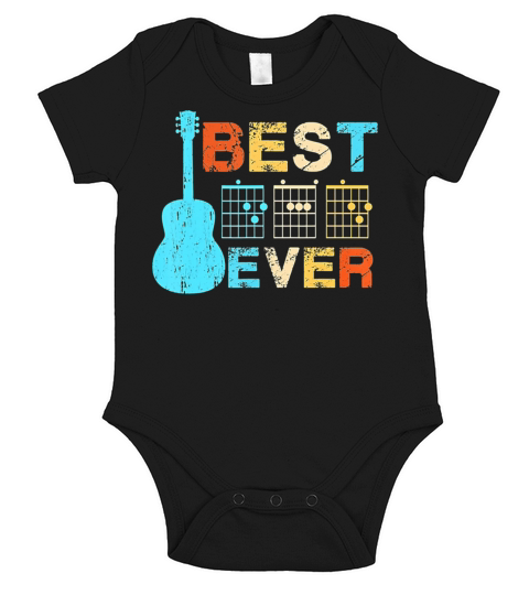 Best Dad Ever Guitar Chords Vintage Short Sleeve Baby One-Piece