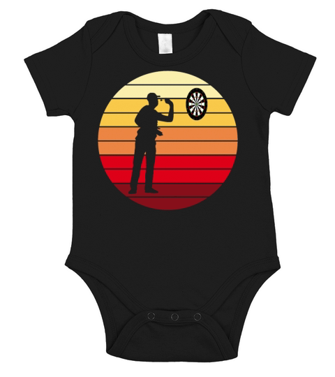 Darts Dart Player Dart-Throwing Retro Vintage Gift Short Sleeve Baby One-Piece