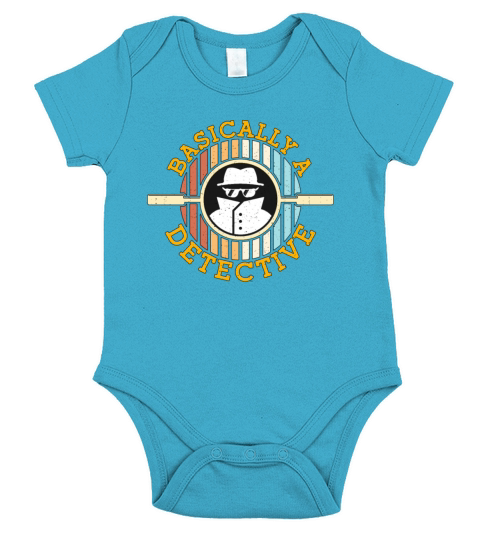 Detective Basically A Detective Retro Investigator Short Sleeve Baby One-Piece