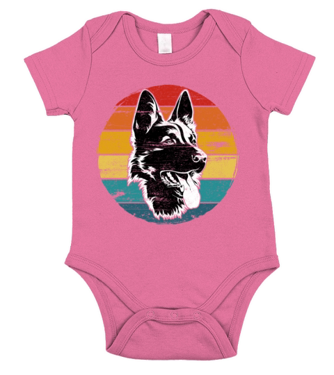 German Shepherd Lovers Vintage Mom Dad Dog Pet Short Sleeve Baby One-Piece
