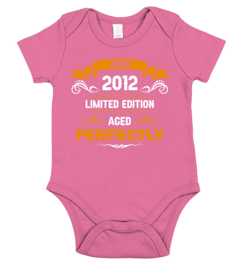 June 2012 Vintage Birthday Present Short Sleeve Baby One-Piece