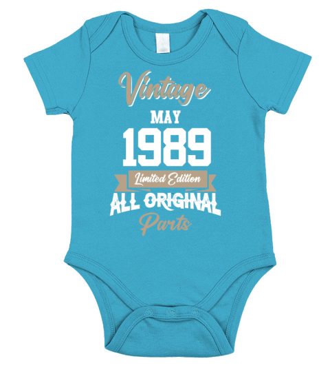 May 1989 Vintage Birthday Present Short Sleeve Baby One-Piece