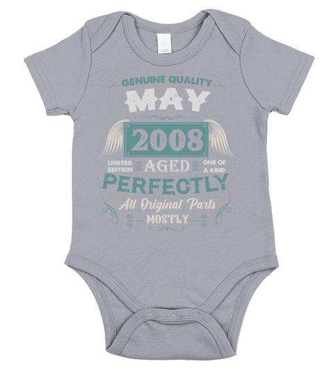 May 2008 Vintage Birthday Present Short Sleeve Baby One-Piece