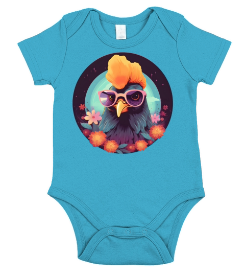 Retro Chicken Lovers Vintage Short Sleeve Baby One-Piece