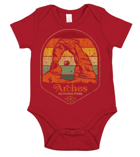 Retro Vintage Arches National Park Utah Short Sleeve Baby One-Piece
