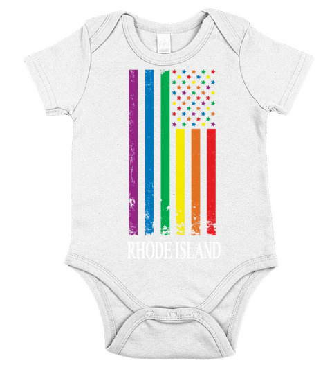 Rhode Island Pride Month Pride Flag LGBT Community Short Sleeve Baby One-Piece