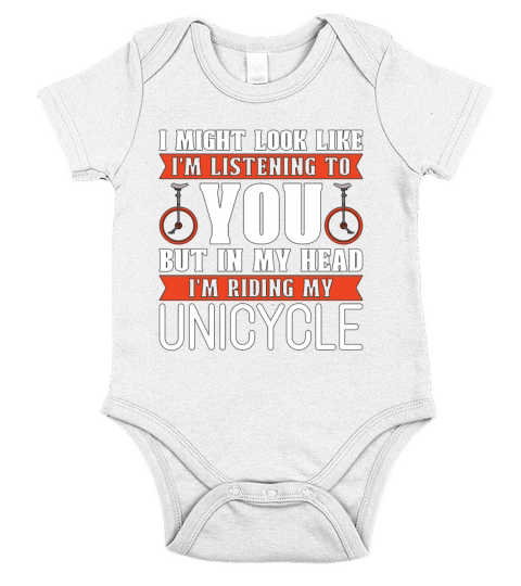 Unicycle I Might Look Like Im Listening Bicycle Short Sleeve Baby One-Piece