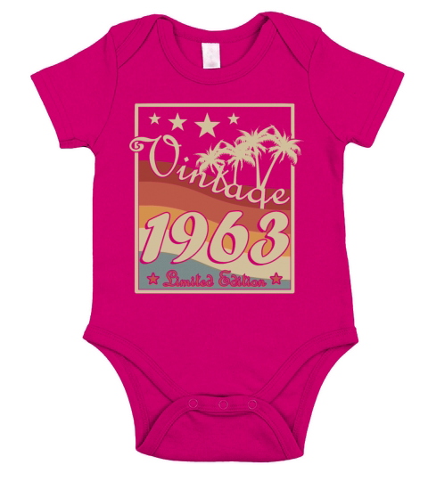 Vintage 1963 retro style Short Sleeve Baby One-Piece