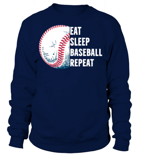 Eat Sleep Baseball Repeat Funny Vintage Sweatshirt Unisex