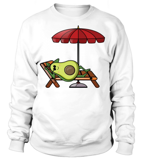 Funny Avocado Sleeping On The Beach Sweatshirt Unisex