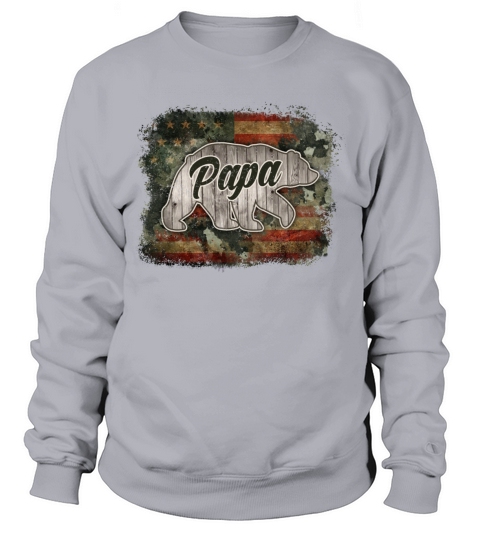 Vintage Papa Bear Fathers Day Sweatshirt Unisex