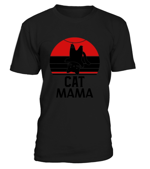 Retro Distressed Cat Mama Graphic Tee Vintage T-Shirt Unisex