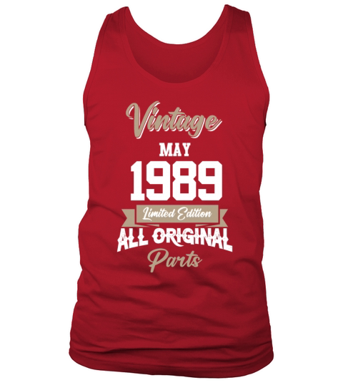 May 1989 Vintage Birthday Present Tank Top Unisex