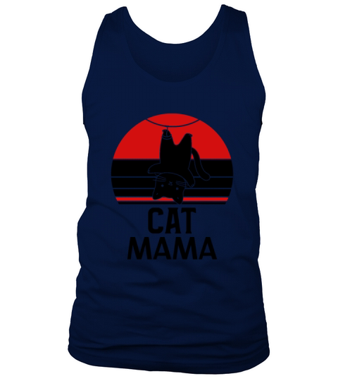 Retro Distressed Cat Mama Graphic Tee Vintage Tank Top Unisex