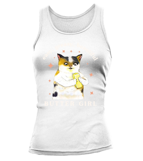Easy Greasy Beautiful Butter Girl Meow Cat Tank top Woman