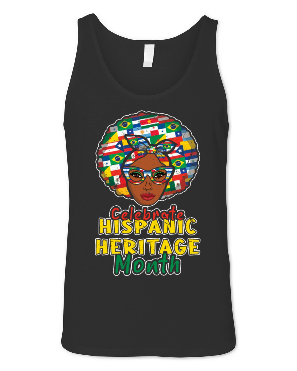 Afro Celebrate Hispanic National Hispanic Heritage Unisex Jersey Tank