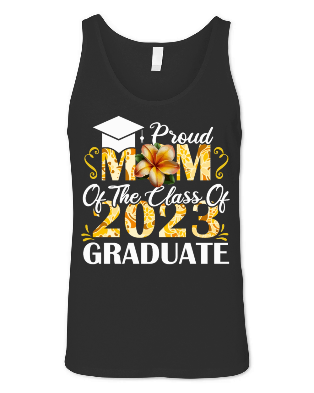 Floral Proud Mom 2023 Class Graduation Senior Grad Unisex Jersey Tank