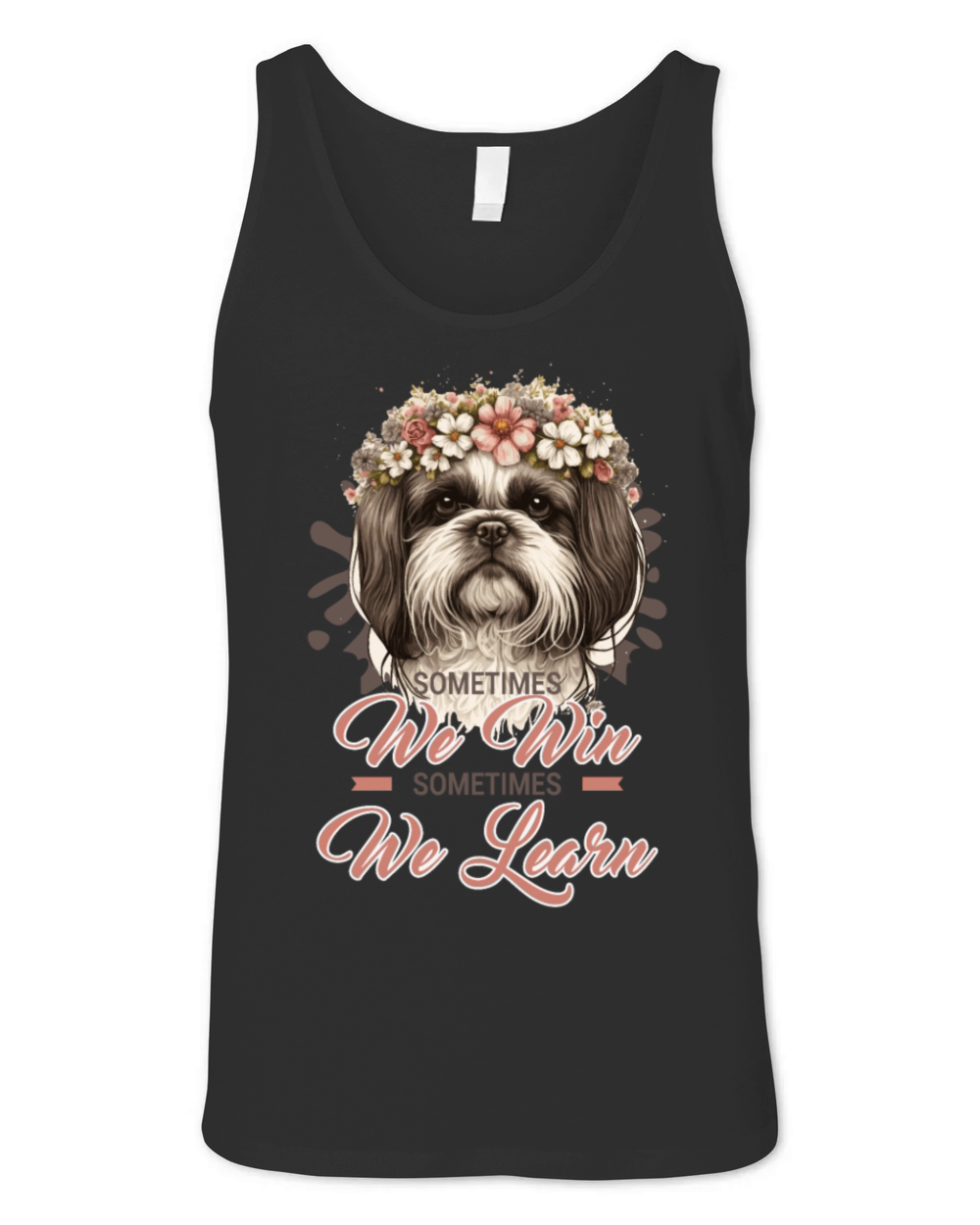 Flower Crown Shihtzu Dog Breed Positive Message An Unisex Jersey Tank