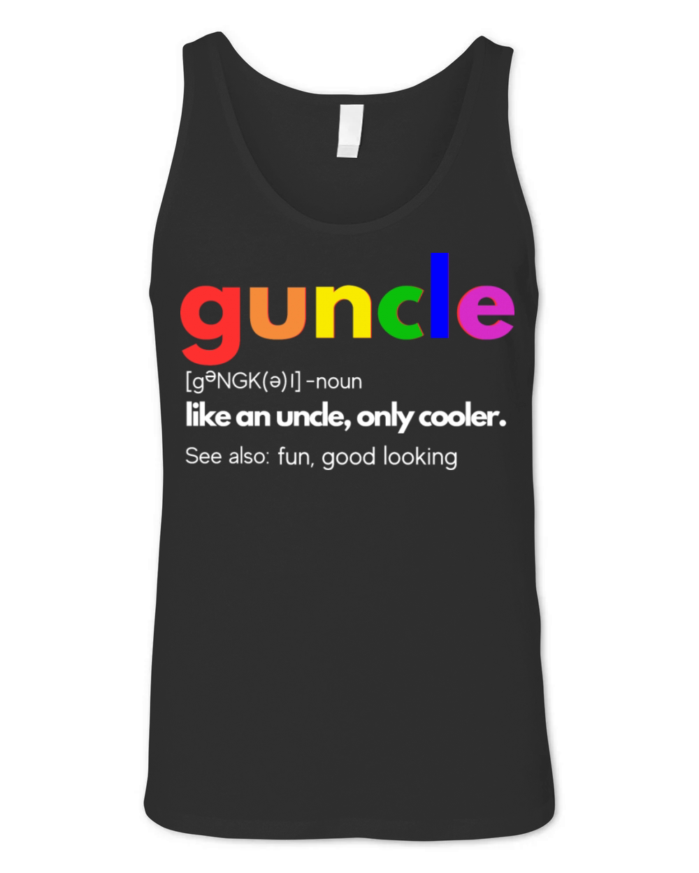 Gay Pride Guncle Definition Rainbow Flag Unisex Jersey Tank