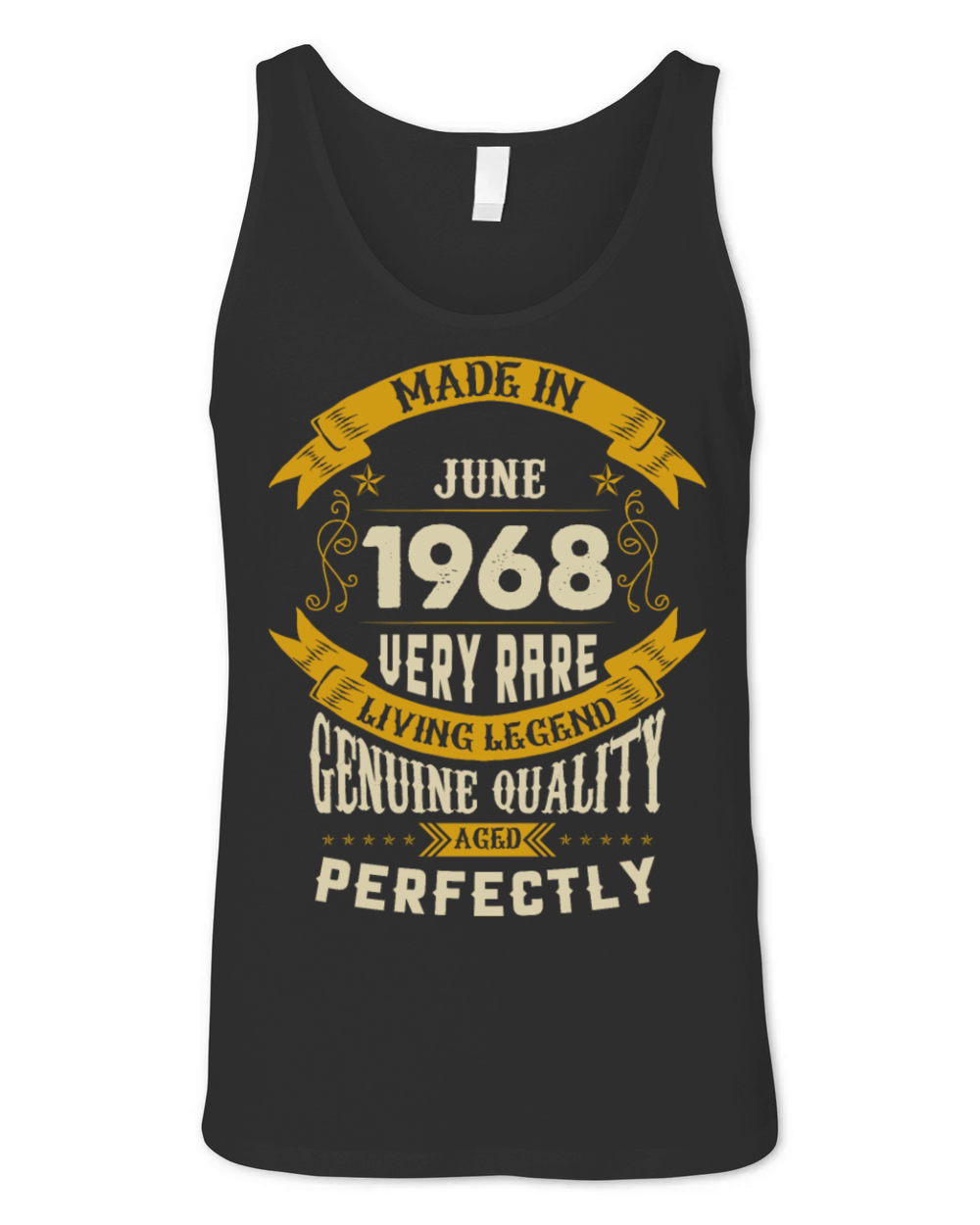 June 1968 Vintage Birthday Present Unisex Jersey Tank