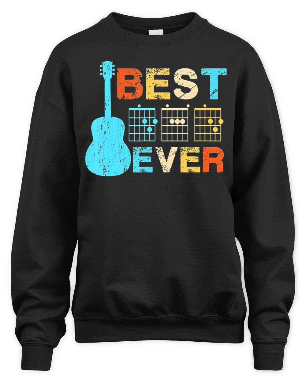 Best Dad Ever Guitar Chords Vintage Unisex Premium Crewneck Sweatshirt
