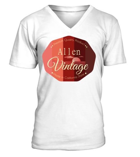 Allen First Name Vintage Design V-Neck T-shirt