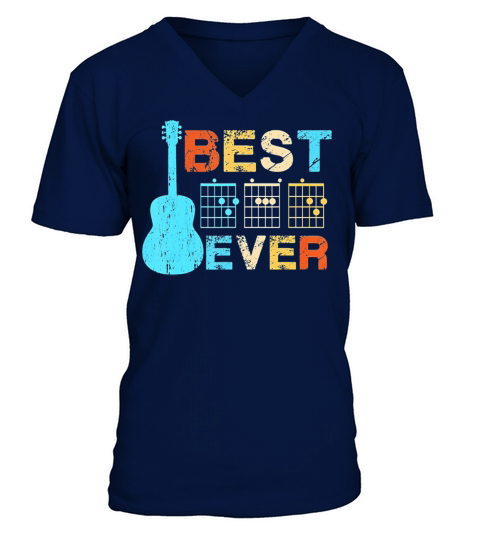 Best Dad Ever Guitar Chords Vintage V-Neck T-shirt