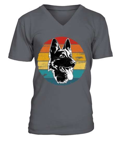 German Shepherd Lovers Vintage Mom Dad Dog Pet V-Neck T-shirt