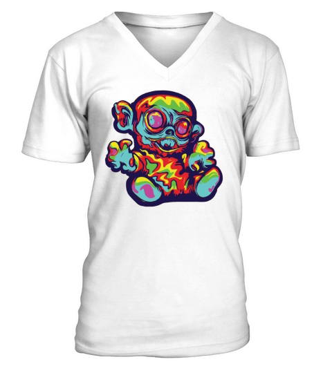 Horror Scary Bear Halloween Vampy Bear V-Neck T-shirt