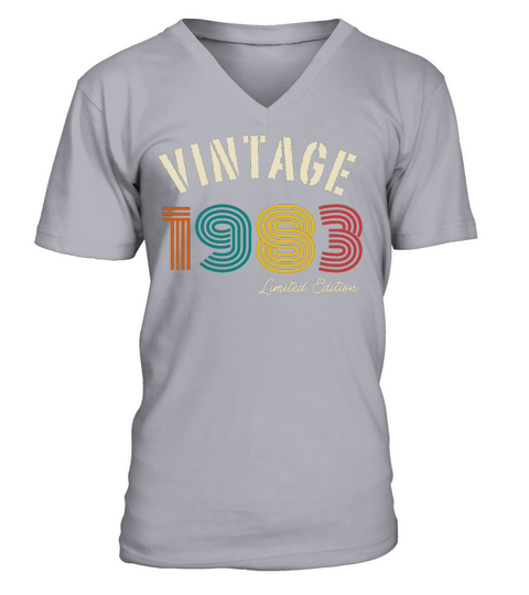 Vintage 1983 40th Birthday V-Neck T-shirt
