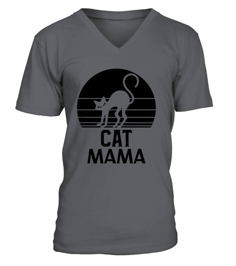Vintage 80s Cat Mom Tee Retro Distressed Shirt V-Neck T-shirt