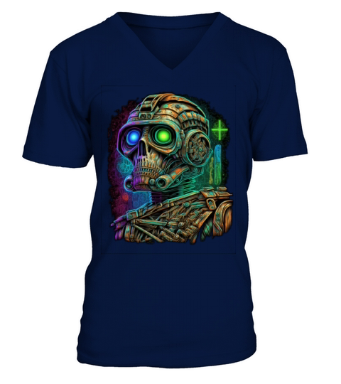 vintage robot V-Neck T-shirt