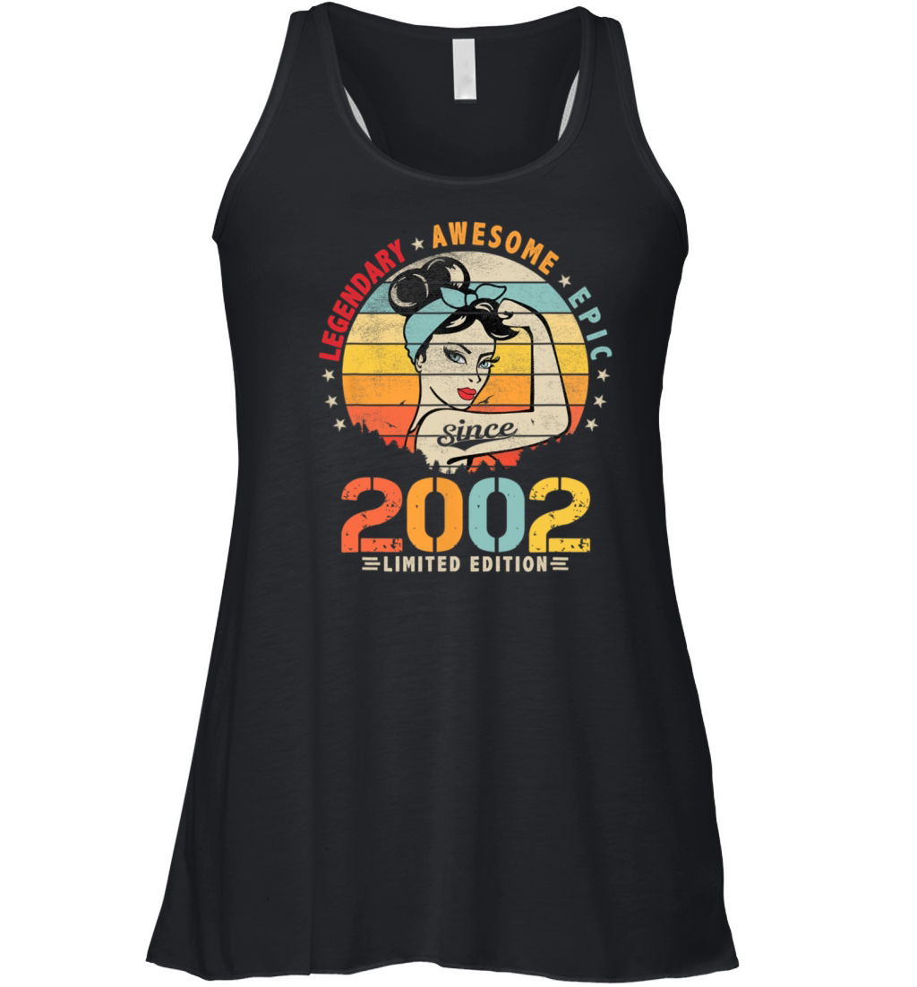 Vintage 2002 21st Birthday Legendary Awesome Epic Women's Flowy Tank Top