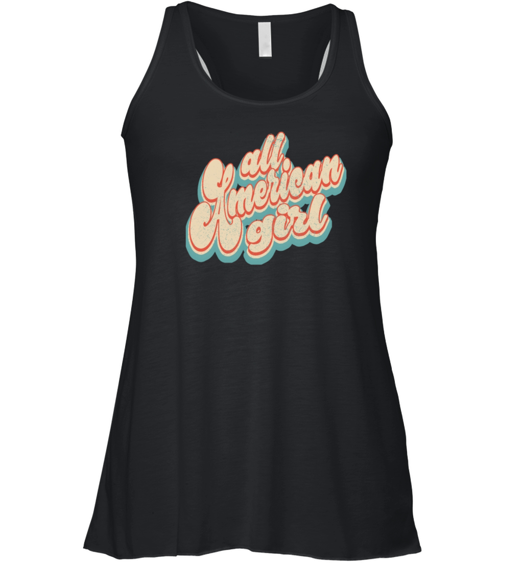 Vintage Classic All American Girl Patriotic 4th of Women's Flowy Tank Top