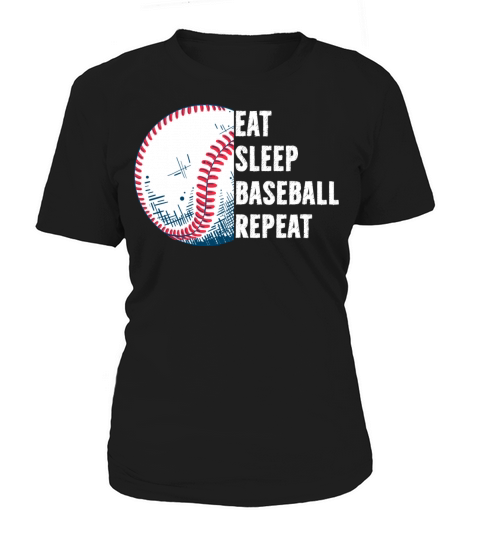 Eat Sleep Baseball Repeat Funny Vintage Women's T-Shirt