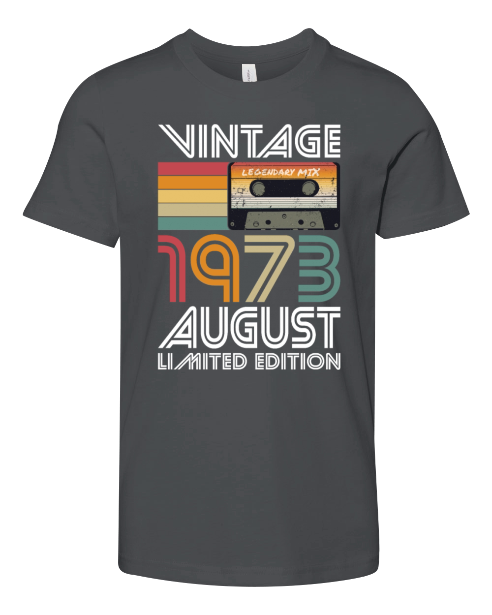 50th birthday august 1973 vintage 1973 Youth Unisex Jersey Tee
