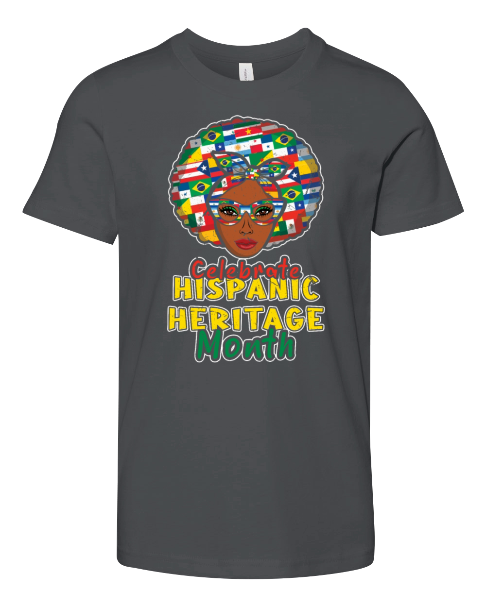 Afro Celebrate Hispanic National Hispanic Heritage Youth Unisex Jersey Tee