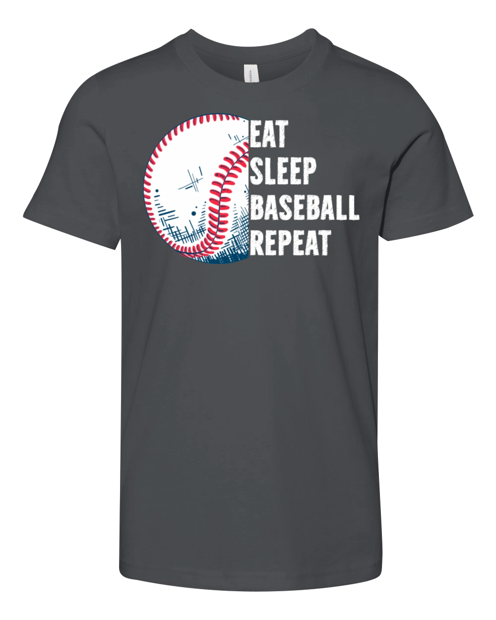 Eat Sleep Baseball Repeat Funny Vintage Youth Unisex Jersey Tee