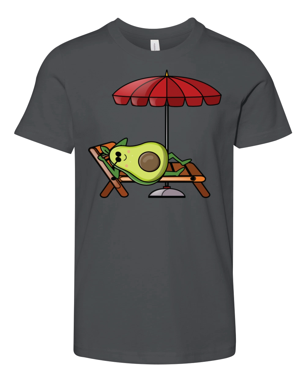 Funny Avocado Sleeping On The Beach Youth Unisex Jersey Tee