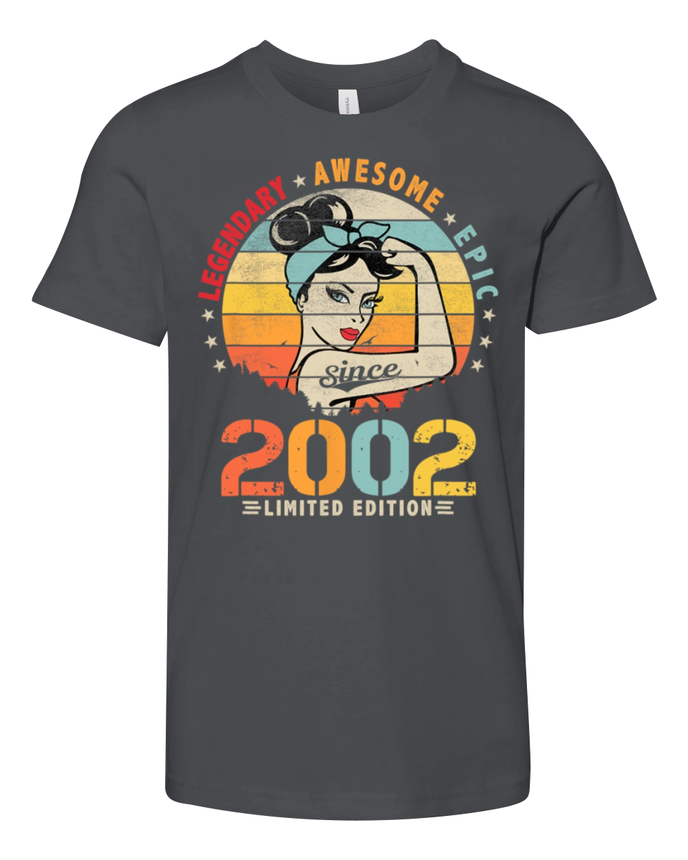 Vintage 2002 21st Birthday Legendary Awesome Epic Youth Unisex Jersey Tee