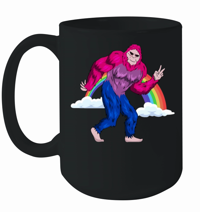 Bi Pride Bisexual Flag Bigfoot Subtle LGBTQ Ceramic Mug