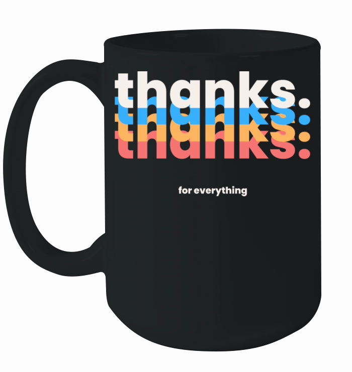 Colorful Thanks Typography Ceramic Mug