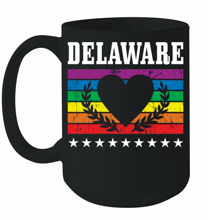 Delaware Pride Flag Pride Month LGBTQ Flag LGBT Co Ceramic Mug