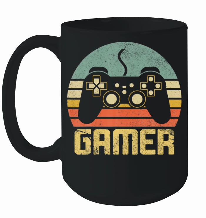 Vintage Retro Gamer Video Game Player Ceramic Mug