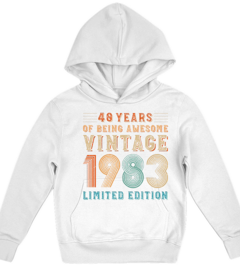 40 years of being awesome vintage 1983 limited edi Kids Hoodie