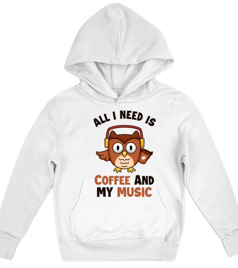 Coffee and my Music Queen Latte Art Barista Coffee Kids Hoodie