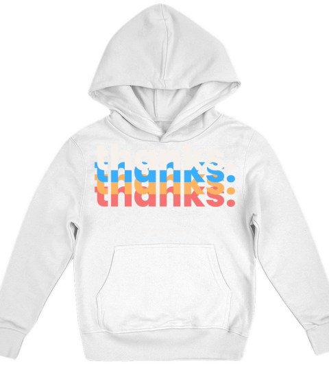Colorful Thanks Typography Kids Hoodie