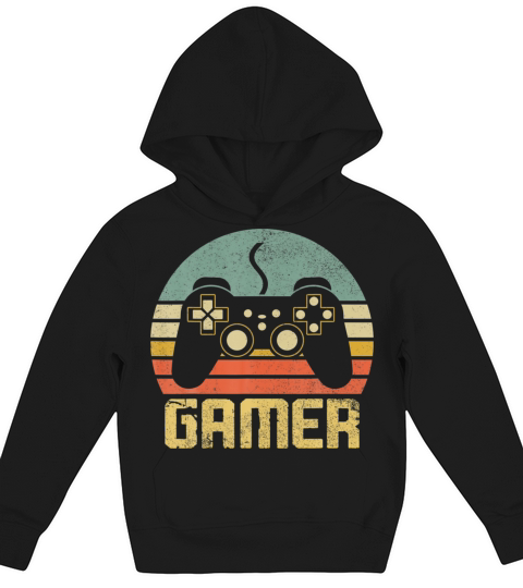 Vintage Retro Gamer Video Game Player Kids Hoodie